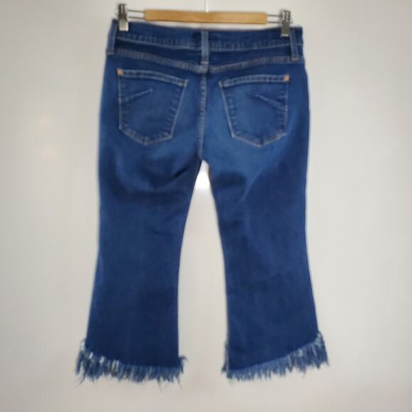 James Jeans Freedom Fringe-Accent Kiki jeans Cropped Dark Wash stretchy Size 31 - Picture 9 of 10
